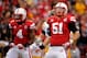 LINCOLN, NE - NOVEMBER 25: Linebacker Will Compton #51 and linebacker Lavonte David #4 of the Nebraska Cornhuskers celebrate during their game against the Iowa Hawkeyes at Memorial Stadium November 25, 2011 in Lincoln, Nebraska. Nebraska defeated Iowa 20-7. (Photo by Eric Francis/Getty Images)