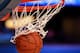 ORLANDO, FL - FEBRUARY 26: A detail of an official Spalding basketball going through the net with an offical logo of the 2012 Orlando NBA All-Star Game during the 2012 NBA All-Star Game at the Amway Center on February 26, 2012 in Orlando, Florida. NOTE TO USER: User expressly acknowledges and agrees that, by downloading and or using this photograph, User is consenting to the terms and conditions of the Getty Images License Agreement. (Photo by Ronald Martinez/Getty Images)