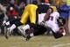 PITTSBURGH, PA - JANUARY 15: Linebacker James Harrison #92 of the Pittsburgh Steelers sacks quarterback Joe Flacco #5 of the Baltimore Ravens during the AFC Divisional Playoff Game at Heinz Field on January 15, 2011 in Pittsburgh, Pennsylvania. (Photo by Nick Laham/Getty Images)