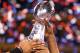 INDIANAPOLIS, IN - FEBRUARY 05: A detail of the Vince Lombardi trophy as the New York Giants celebrate their 21-17 win against the New England Patriots during Super Bowl XLVI at Lucas Oil Stadium on February 5, 2012 in Indianapolis, Indiana. (Photo by Al Bello/Getty Images)