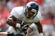 COLUMBUS, OH - SEPTEMBER 10: Eric Page #12 of the Toledo Rockets is tackled by Storm Klein #32 of the Ohio State Buckeyes during the third quarter on September 10, 2011 at Ohio Stadium in Columbus, Ohio. Ohio State defeated Toledo 27-22. (Photo by Kirk Irwin/Getty Images)