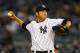 NEW YORK, NY - APRIL 18: Hiroki Kuroda #18 of the New York Yankees pitches against the Minnesota Twins during their game on April 18, 2012 at Yankee Stadium in the Bronx borough of New York City. (Photo by Al Bello/Getty Images)