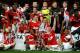 MANCHESTER, ENGLAND - MAY 23: The Manchester United Team celebrate victory in the FA Youth Cup Final 2nd Leg match between Manchester United and Sheffield United at Old Trafford on May 23, 2011 in Manchester, England. (Photo by Laurence Griffiths/Getty Images)