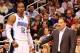 ORLANDO, FL - JANUARY 24: Head coach Stan Van Gundy of the Orlando Magic talks with Dwight Howard #12 during the game against the Detroit Pistons at Amway Arena on January 24, 2011 in Orlando, Florida. NOTE TO USER: User expressly acknowledges and agrees that, by downloading and or using this Photograph, user is consenting to the terms and conditions of the Getty Images License Agreement. (Photo by Sam Greenwood/Getty Images)
