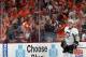 PHILADELPHIA, PA - APRIL 15: Philadelphia Flyers fans yell at Sidney Crosby #87 of the Pittsburgh Penguins in Game Three of the Eastern Conference Quarterfinals during the 2012 NHL Stanley Cup Playoffs at Wells Fargo Center on April 15, 2012 in Philadelphia, Pennsylvania. The Flyers defeated the Penguins 8-4. (Photo by Bruce Bennett/Getty Images)