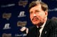 EARTH CITY, MO - JANUARY 17: St. Louis Rams owner Stan Kroenke addresses the media during a press conference at the Russell Training Center on January 17, 2012 in Earth City, Missouri. (Photo by Dilip Vishwanat/Getty Images)