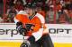 PHILADELPHIA, PA - DECEMBER 17: James van Riemsdyk #21 of the Philadelphia Flyers in action against the Boston Bruins during their game on December17, 2011 at The Wells Fargo Center in Philadelphia, Pennsylvania. (Photo by Al Bello/Getty Images)