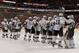 PHILADELPHIA, PA - APRIL 18: The Pittsburgh Penguins celebrate their 10-3 victory over the Philadelphia Flyers in Game Four of the Eastern Conference Quarterfinals during the 2012 NHL Stanley Cup Playoffs at Wells Fargo Center on April 18, 2012 in Philadelphia, Pennsylvania. (Photo by Bruce Bennett/Getty Images)