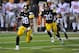 IOWA CITY, IA - NOVEMBER 20: Defensive back Shaun Prater #28 of the University of Iowa Hawkeyes returns a pass interception against the Ohio State Buckeyes during the second half of play at Kinnick Stadium on November 20, 2010 in Iowa City, Iowa. Ohio State won 20-17 over Iowa. (Photo by David Purdy/Getty Images)