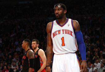Amar'e Stoudemire will likely have to sit until the second half after picking up his third foul.