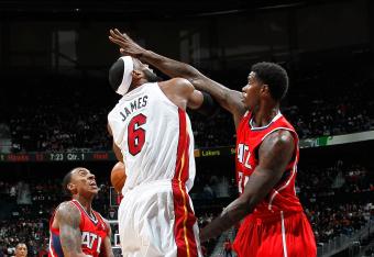 Marvin Williams had three blocks in the first half.