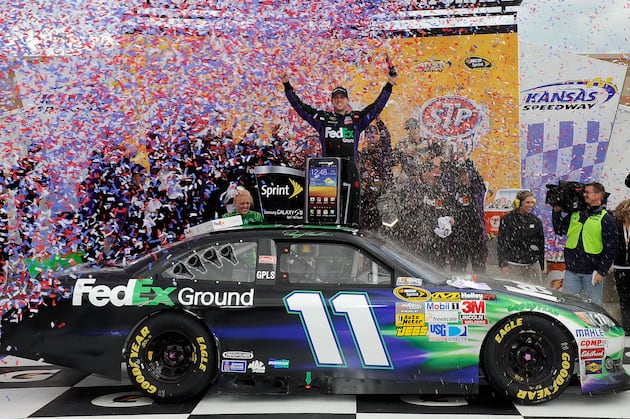 STP 400: Denny Hamlin Steals Win from Martin Truex Jr. at Kansas