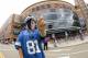DETROIT - SEPTEMBER 14: Detroit Lions fan Cody Lauinger in front of Ford Field before the Green Bay Packers vs. Detroit Lions on September 14, 2008 at Ford Field in Detroit, Michigan. (Photo by Domenic Centofanti/Getty Images)