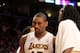 LOS ANGELES, CA - APRIL 22: Metta World Peace #15 of the Los Angeles Lakers leaves the court after being ejected for hitting James Harden #13 of the Oklahoma City Thunder at Staples Center on April 22, 2012 in Los Angeles, California. The Lakers won 114-106 in double overtime. NOTE TO USER: User expressly acknowledges and agrees that, by downloading and or using this photograph, User is consenting to the terms and conditions of the Getty Images License Agreement. (Photo by Stephen Dunn/Getty Images)