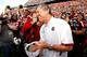 ORLANDO, FL - JANUARY 02: South Carolina Gamecocks head coach Steve Spurrier reacts after winning the Capitol One Bowl against the Nebraska Cornhuskers at Florida Citrus Bowl on January 2, 2012 in Orlando, Florida. (Photo by Mike Ehrmann/Getty Images)