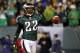 PHILADELPHIA - NOVEMBER 21: Asante Samuel #22 of the Philadelphia Eagles celebrates after an interception in the second quarter against the New York Giants at Lincoln Financial Field on November 21, 2010 in Philadelphia, Pennsylvania. (Photo by Nick Laham/Getty Images)