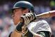 ARLINGTON, TX - SEPTEMBER 10: Hideki Matsui #55 of the Oakland Athletics during a baseball game at Rangers Ballpark in Arlington on September 10, 2011 in Arlington, Texas. Oakland won 8-7. (Photo by Brandon Wade/Getty Images)