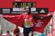 LONDON, ENGLAND - APRIL 22: Mary Keitany of Kenya celebrates winning the Womens Elite race during the Virgin London Marathon 2012 on April 22, 2012 in London, England. (Photo by Matthew Lewis/Getty Images)