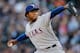 DETROIT, MI - APRIL 21: Neftali Feliz #30 of the Texas Rangers throws a second inning pitch while playing the Detroit Tigers at Comerica Park on April 21, 2012 in Detroit, Michigan. (Photo by Gregory Shamus/Getty Images)