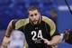 INDIANAPOLIS, IN - FEBRUARY 25: Offensive lineman Matt Kalil of USC participates in a drill during the 2012 NFL Combine at Lucas Oil Stadium on February 25, 2012 in Indianapolis, Indiana. (Photo by Joe Robbins/Getty Images)