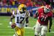 ATLANTA, GA - DECEMBER 3: Morris Claiborne #17 of the LSU Tigers returns an interception for a touchdown against the Georgia Bulldogs during the SEC Championship Game at the Georgia Dome on December 3, 2011 in Atlanta, Georgia. (Photo by Scott Cunningham/Getty Images)