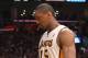 LOS ANGELES, CA - APRIL 22: Metta World Peace #15 of the Los Angeles Lakers leaves the court after being ejected for hitting James Harden #13 of the Oklahoma City Thunder at Staples Center on April 22, 2012 in Los Angeles, California. The Lakers won 114-106 in double overtime. NOTE TO USER: User expressly acknowledges and agrees that, by downloading and or using this photograph, User is consenting to the terms and conditions of the Getty Images License Agreement. (Photo by Stephen Dunn/Getty Images)