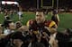 LOS ANGELES, CA - SEPTEMBER 10: Matt Kalil #75 of the USC Trojans speaks to reporters after his blocked field goal in the final seconds of the game preserved a 17-14 win over the Utah Utes at Los Angeles Memorial Coliseum on September 10, 2011 in Los Angeles, California. (Photo by Harry How/Getty Images)