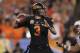 GLENDALE, AZ - JANUARY 02: Brandon Weeden #3 of the Oklahoma State Cowboys throws a pass against the Stanford Cardinal during the Tostitos Fiesta Bowl on January 2, 2012 at University of Phoenix Stadium in Glendale, Arizona. Oklahoma State won 41-38 in overtime. (Photo by Doug Pensinger/Getty Images)