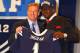 NEW YORK, NY - APRIL 26: Melvin Ingram of South Carolina holds up a jersey as he stands on stage with NFL Commissioner Roger Goodell after he was selected #18 overall by the San Diego Chargers in the first round of the 2012 NFL Draft at Radio City Music Hall on April 26, 2012 in New York City. (Photo by Al Bello/Getty Images)