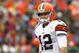 CINCINNATI, OH - NOVEMBER 27: Colt McCoy #12 of the Cleveland Browns walks off the field during the game against the Cincinnati Bengals at Paul Brown Stadium on November 27, 2011 in Cincinnati, Ohio. (Photo by Tyler Barrick/Getty Images)