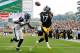 PITTSBURGH - SEPTEMBER 18: Mike Wallace #17 of the Pittsburgh Steelers catches a touchdown pass in front of Brandon Browner #39 of the Seattle Seahawks in the second half during the game on September 18, 2011 at Heinz Field in Pittsburgh, Pennsylvania. (Photo by Jared Wickerham/Getty Images)