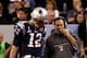 INDIANAPOLIS, IN - FEBRUARY 05: Tom Brady #12 of the New England Patriots talks with head coach Bill Belichick against the New York Giants during Super Bowl XLVI at Lucas Oil Stadium on February 5, 2012 in Indianapolis, Indiana. (Photo by Win McNamee/Getty Images)