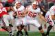 COLUMBUS, OH - OCTOBER 10: Offensive lineman Peter Konz #66 of the Wisconsin Badgers blocks against the Ohio State Buckeyes at Ohio Stadium on October 10, 2009 in Columbus, Ohio. (Photo by Jamie Sabau/Getty Images)