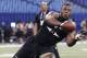 INDIANAPOLIS, IN - FEBRUARY 25: Tight end Dwayne Allen of Clemson participates in a drill during the 2012 NFL Combine at Lucas Oil Stadium on February 25, 2012 in Indianapolis, Indiana. (Photo by Joe Robbins/Getty Images)
