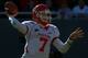 DALLAS, TX - JANUARY 02: Case Keenum #7 of the Houston Cougars throws against the Penn State Nittany Lions during the TicketCity Bowl at Cotton Bowl Stadium on January 2, 2012 in Dallas, Texas. (Photo by Ronald Martinez/Getty Images)