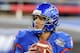 LAS VEGAS, NV - DECEMBER 22: Quarterback Kellen Moore #11 of the Boise State Broncos warms up before playing the Arizona State Sun Devils in the MAACO Bowl Las Vegas at Sam Boyd Stadium December 22, 2011 in Las Vegas, Nevada. Boise State won 56-24. (Photo by Ethan Miller/Getty Images)