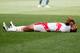 HARRISON, NJ - APRIL 28: Thierry Henry #14 of the New York Red Bulls lays on the ground in pain after injuring his leg against the New England Revolution during the game at Red Bull Arena on April 28, 2012 in Harrison, New Jersey. (Photo by Andy Marlin/Getty Images)