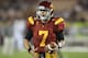 LOS ANGELES, CA - NOVEMBER 26: Quarterback Matt Barkley #7 of the USC Trojans gets ready for the game with the UCLA Bruins at the Los Angeles Memorial Coliseum on November 26, 2011 in Los Angeles, California. (Photo by Stephen Dunn/Getty Images)