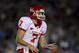 PASADENA, CA - SEPTEMBER 18: Quarterback Case Keenum #7 of the Houston Cougars at the game against the UCLA Bruins in the second quarter at the Rose Bowl on September 18, 2010 in Pasadena, California. UCLA won 31-13. (Photo by Stephen Dunn/Getty Images)