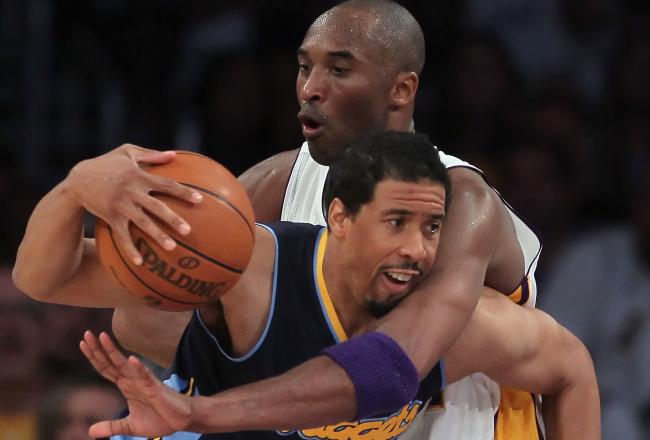 Kobe Bryant and the Lakers have struggled to contain Andre Miller today.