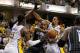 Hill gets beat, Hibbert rotates, Nelson finds open teammate. Repeat as needed to assure Magic victory.