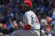 CHICAGO, IL - APRIL 22: Starting pitcher Johnny Cueto #47 of the Cincinnati Reds delivers the ball against the Chicago Cubs at Wrigley Field on April 22, 2012 in Chicago, Illinois. The Reds defeated the Cubs 4-3. (Photo by Jonathan Daniel/Getty Images)