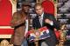 HOLLYWOOD, CA - MARCH 01: Floyd Mayweather and Miguel Cotto pose at a press conference to promote their upcoming fight on May 5 at the MGM Grand in Las Vegas at Grauman's Chinese Theatre on March 1, 2012 in Hollywood, California. (Photo by Jeff Gross/Getty Images)
