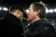 FOXBORO, MA - JANUARY 22: Head coach Bill Belichick (R) of the New England Patriots talks with head coach John Harbaugh (L) of the Baltimore Ravens after the AFC Championship Game at Gillette Stadium on January 22, 2012 in Foxboro, Massachusetts. The New England Patriots defeated the Baltimore Ravens 20-23. (Photo by Jim Rogash/Getty Images)