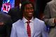 NEW YORK, NY - APRIL 26: Robert Griffin III from Baylor smiles on stage during the first round of the 2012 NFL Draft at Radio City Music Hall on April 26, 2012 in New York City. Griffin III was selected #2 overall by the Washington Redskins. (Photo by Al Bello/Getty Images)