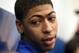 LEXINGTON, KY - APRIL 17: Anthony Davis talks with the media during the news conference in which he announced he will enter the NBA draft at Joe Craft Center on April 17, 2012 in Lexington, Kentucky. (Photo by Andy Lyons/Getty Images)