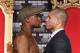 HOLLYWOOD, CA - MARCH 01: Floyd Mayweather and Miguel Cotto pose at a press conference to promote their upcoming fight on May 5 at the MGM Grand in Las Vegas at Grauman's Chinese Theatre on March 1, 2012 in Hollywood, California. (Photo by Jeff Gross/Getty Images)