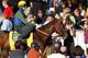 LOUISVILLE, KY - MAY 02: Bodemeister is walked to the track in preparation for the 138th Kentucky Derby at Churchill Downs on May 2, 2012 in Louisville, Kentucky. (Photo by Rob Carr/Getty Images)