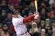 BOSTON, MA - MAY 2: Will Middlebrooks #64 of the Boston Red Sox doubles in the seventh inning against the Oakland Athletics at Fenway Park May 2, 2012 in Boston, Massachusetts. (Photo by Jim Rogash/Getty Images)