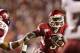 FAYETTEVILLE, AR - SEPTEMBER 17: Joe Adams #3 of the Arkansas Razorbacks runs the ball against the Troy Trojans at Donald W. Reynolds Razorback Stadium on September 17, 2011 in Fayetteville, Arkansas. The Razorbacks beat the Trojans 38 to 28. (Photo by Wesley Hitt/Getty Images)